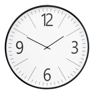 Biel Wanduhr Schwarz/Weiß mit geräuschloser Bewegung und klassischem Design