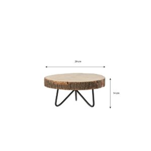 Lorina Beistelltisch Hellbraun von Mica Decorations – natürlicher Paulownia-Holz Tisch