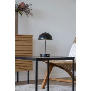 Holt Tischlampe Schwarz - elegante Tischleuchte aus Metall und Messing