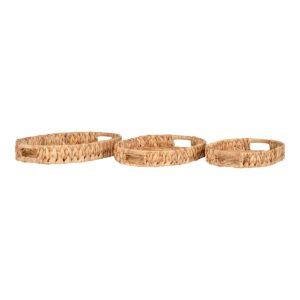 Estoril Tabletts Natur - 3er-Set aus Wasserhyazinthe