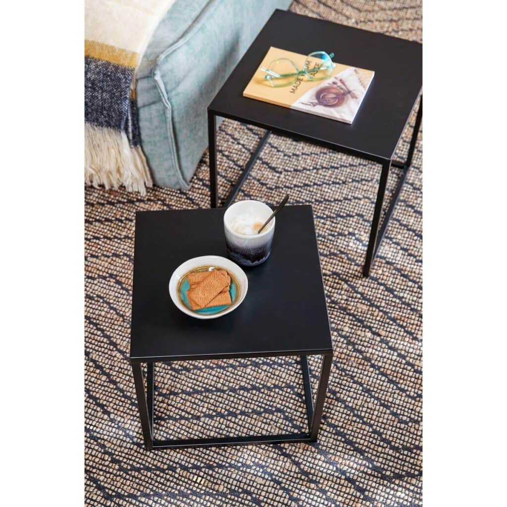 Nima Beistelltisch Schwarz - 2er Set aus robustem Metall