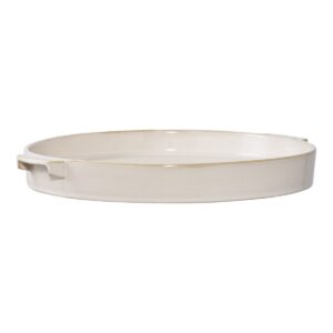 Alma Dekoschale Cremeweiß - elegante Keramikschale mit 37 cm Durchmesser
