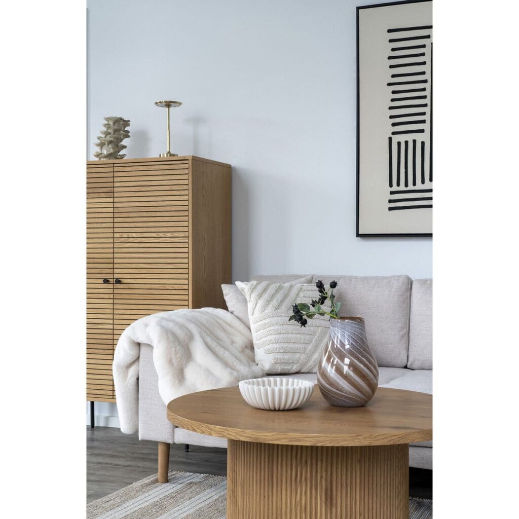 Osa Vase Dunkelbraun aus Glas und Keramik