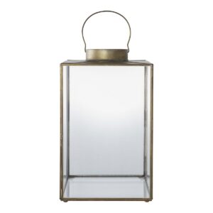 Mohali Laterne Messing - Metall und Glas in Antik-Messing-Optik
