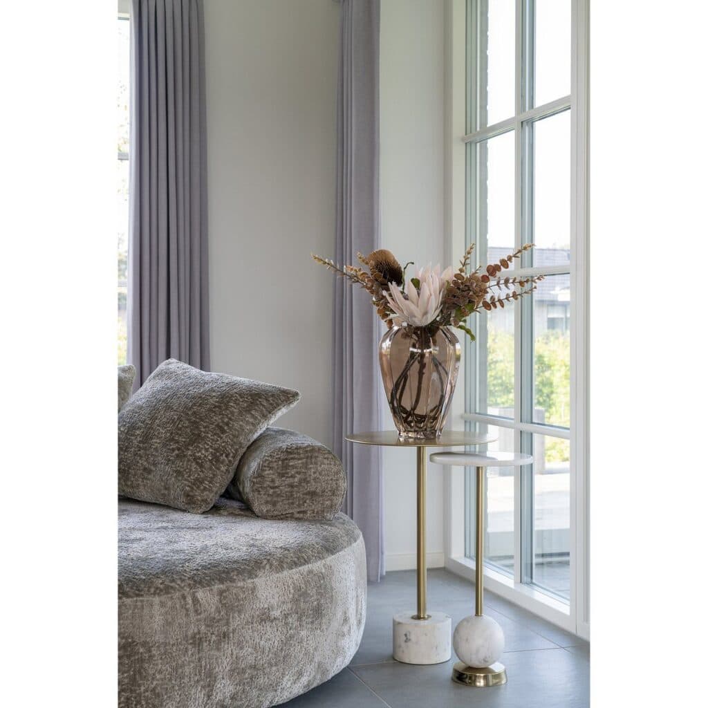 Salo Beistelltisch Messing/Marmor - elegantes Design aus Marmor und Messing