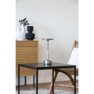 Lynda Tischlampe Silber - elegante, wiederaufladbare Tischleuchte aus Aluminium