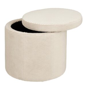 Tarina Pouf Cremeweiß - vielseitiger Sitzpouf mit Stauraum