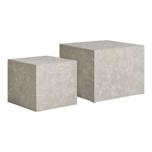 Prager Beistelltisch Marmoroptik - 2er Set, stilvolles Design