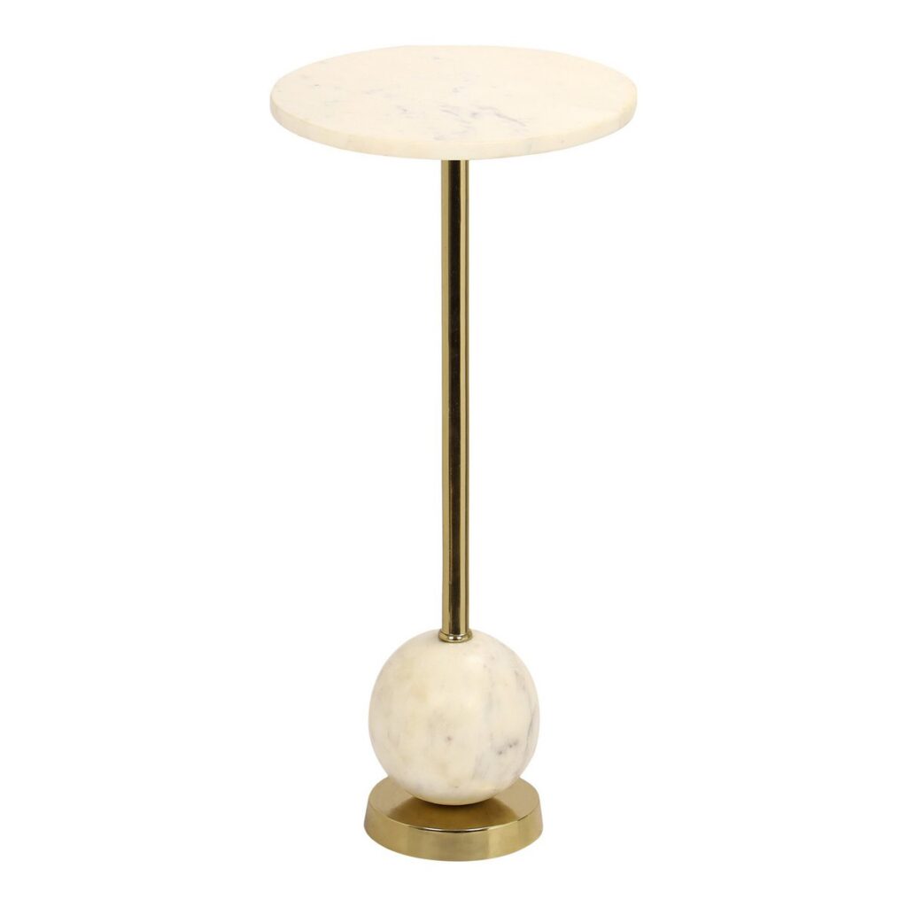 Salo Beistelltisch Messing/Marmor - elegantes Design aus Marmor und Messing