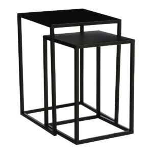 Goa Beistelltischset Schwarz von Mica Decorations – vielseitige Tische aus Eisen