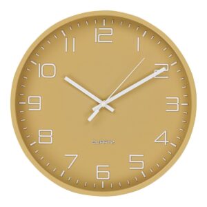 Sola Wanduhr Gelb - geräuschloses Uhrwerk, 30 cm Durchmesser