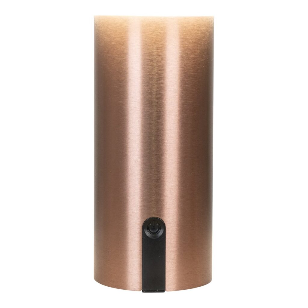 Soham Tischlampe Weiß/Kupfer – moderne LED-Lampe, wiederaufladbar