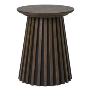 Osaka Beistelltisch Dunkelbraun aus Eichenfurnier, 40 cm Durchmesser