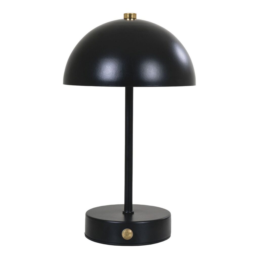 Holt Tischlampe Schwarz - elegante Tischleuchte aus Metall und Messing