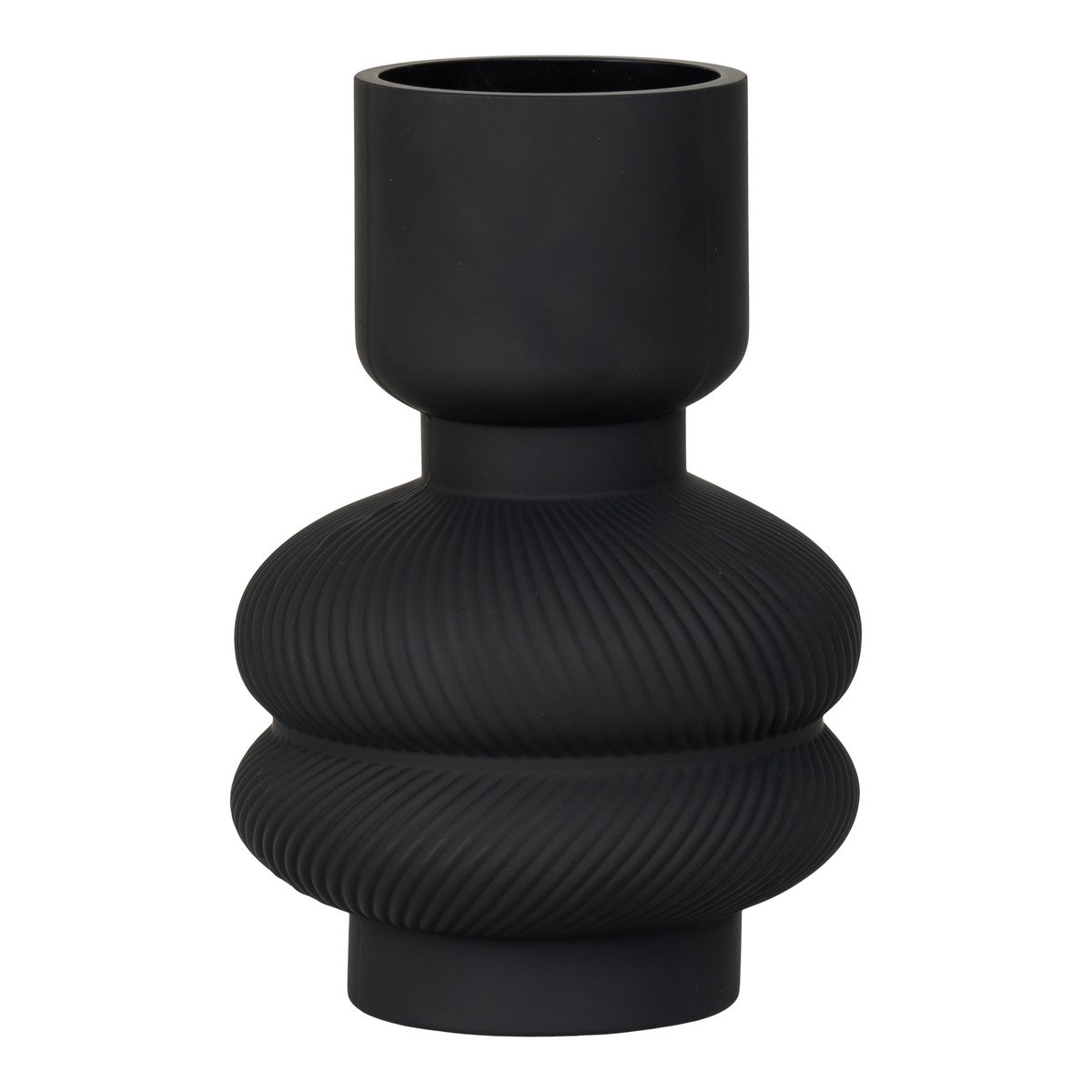 ef62394e-85ff-46b4-ae51-796c671a60c1_1200x1200_fill.jpg Tala Vase Schwarz aus Glas mit gerippten Details