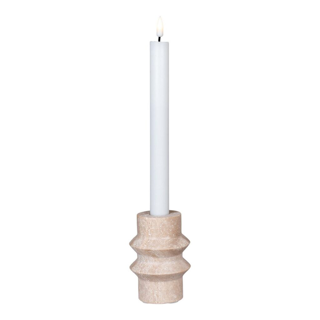 Asha Kerzenhalter Beige aus Travertin, 7x10 cm