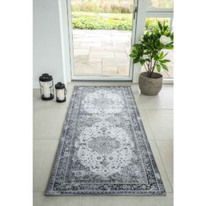 Havin Flurläufer Schwarz/Weiß – stilvolles Design aus Chenille-Polyester