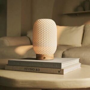 Aurora Tischlampe Hellbraun von Rijks Collection – elegantes Design aus Porzellan