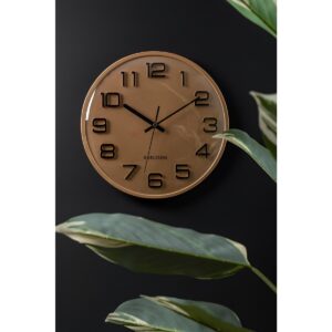 Glow Wanduhr Gold von Karlsson mit 3D-Zahlen und elegantem Design
