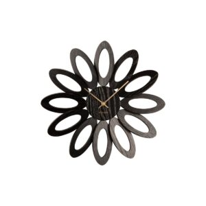 Flora Wanduhr Schwarz von Karlsson - elegantes Design aus Holz