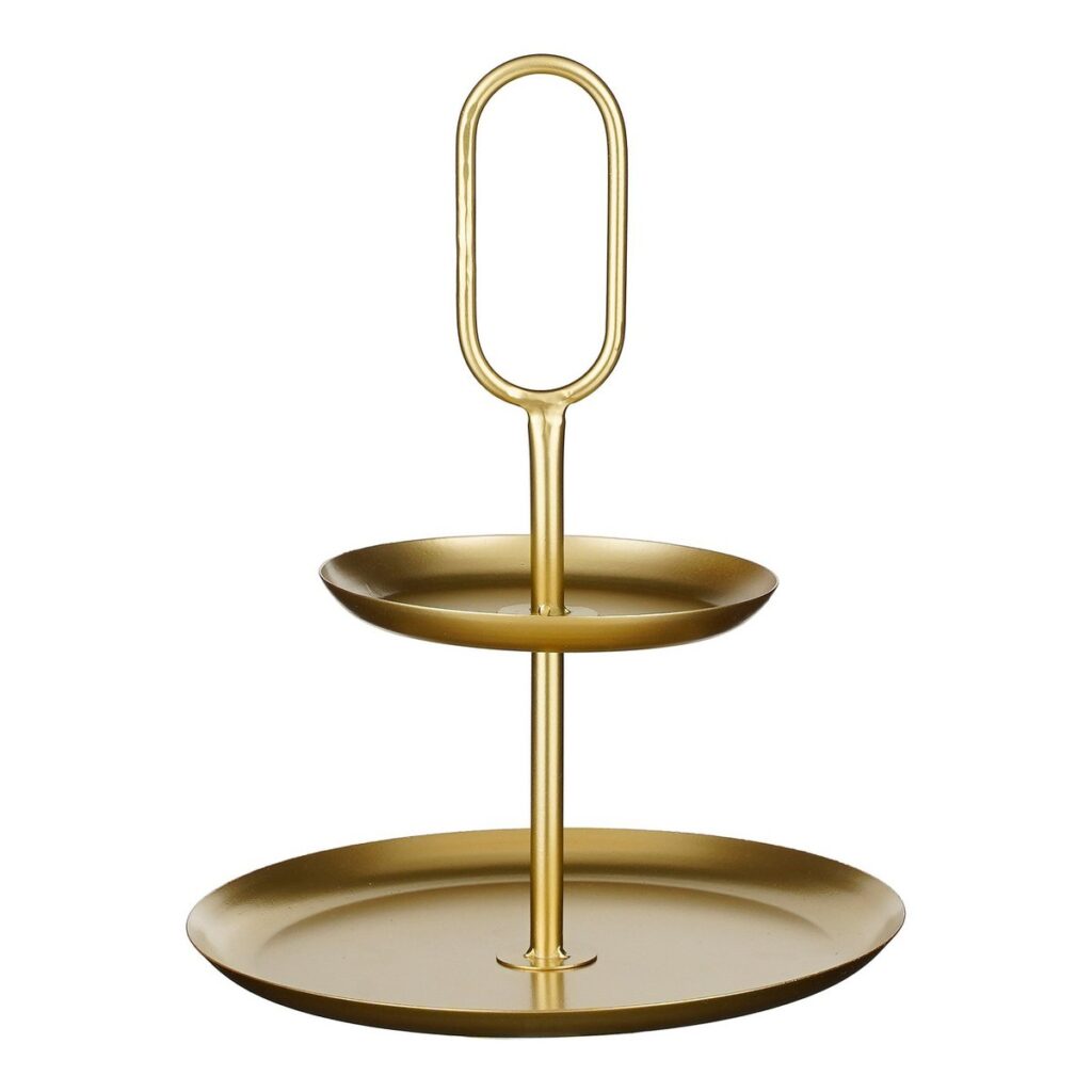 Aureli Etagere Gold - eleganter Ständer aus Eisen für Snacks und Dekorationen