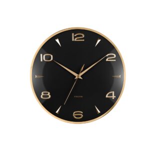 Mono Wanduhr Schwarz von Karlsson – elegante Wanduhr mit goldenen Index