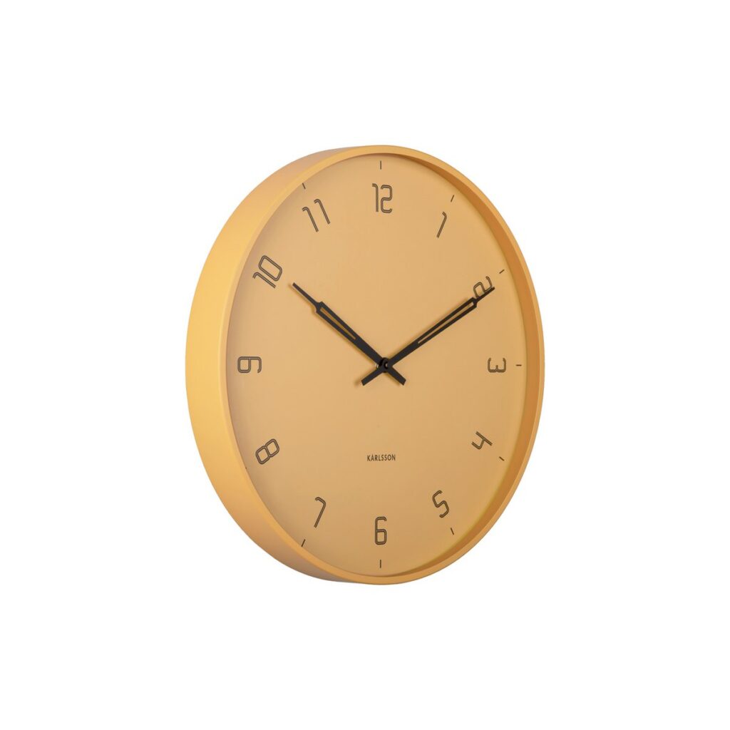 Valentin Wanduhr Gelb von Karlsson – elegantes Design, 40 cm Durchmesser