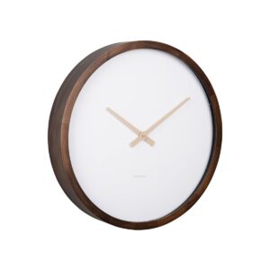 Cinder Wanduhr Braun/Weiß von Karlsson – stilvolles Design mit Holzrahmen