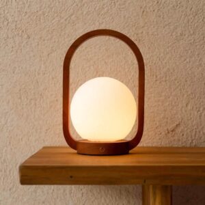 Lumo Tischlampe Kastanienbraun – kabellos und dimmbar