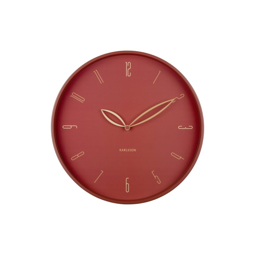 Blumm Wanduhr Dunkelrot - elegantes Design mit blütenblattähnlichen Zeigern