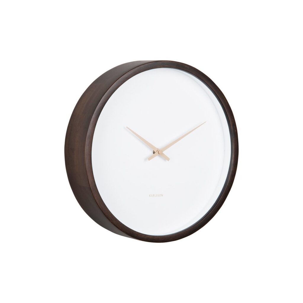 Silka Wanduhr Braun/Weiß - stilvolle Wanduhr aus Holz