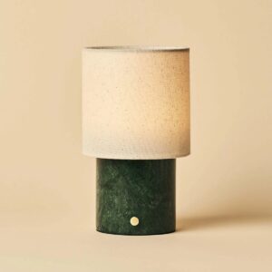 Verde Tischlampe Dunkelgrün aus Marmor mit modularer Funktion
