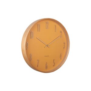 Juno Wanduhr Gelb - stilvolles Design mit Holzgehäuse