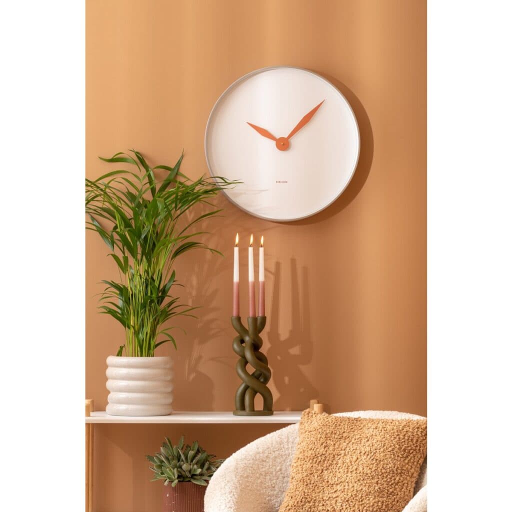 Alba Wanduhr Weiß/Grau von Karlsson – elegante Wanduhr mit minimalistischer Gestaltung
