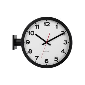 London Wanduhr Schwarz von Karlsson – elegantes Design, Aluminium