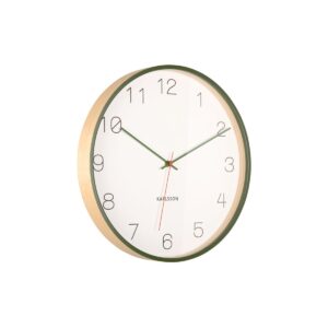 Oden Wanduhr Weiß/Grün - stilvolles Design aus Holz