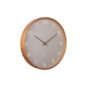Ola Wanduhr Grau/Braun von Karlsson – Mid-Century Design aus Holz