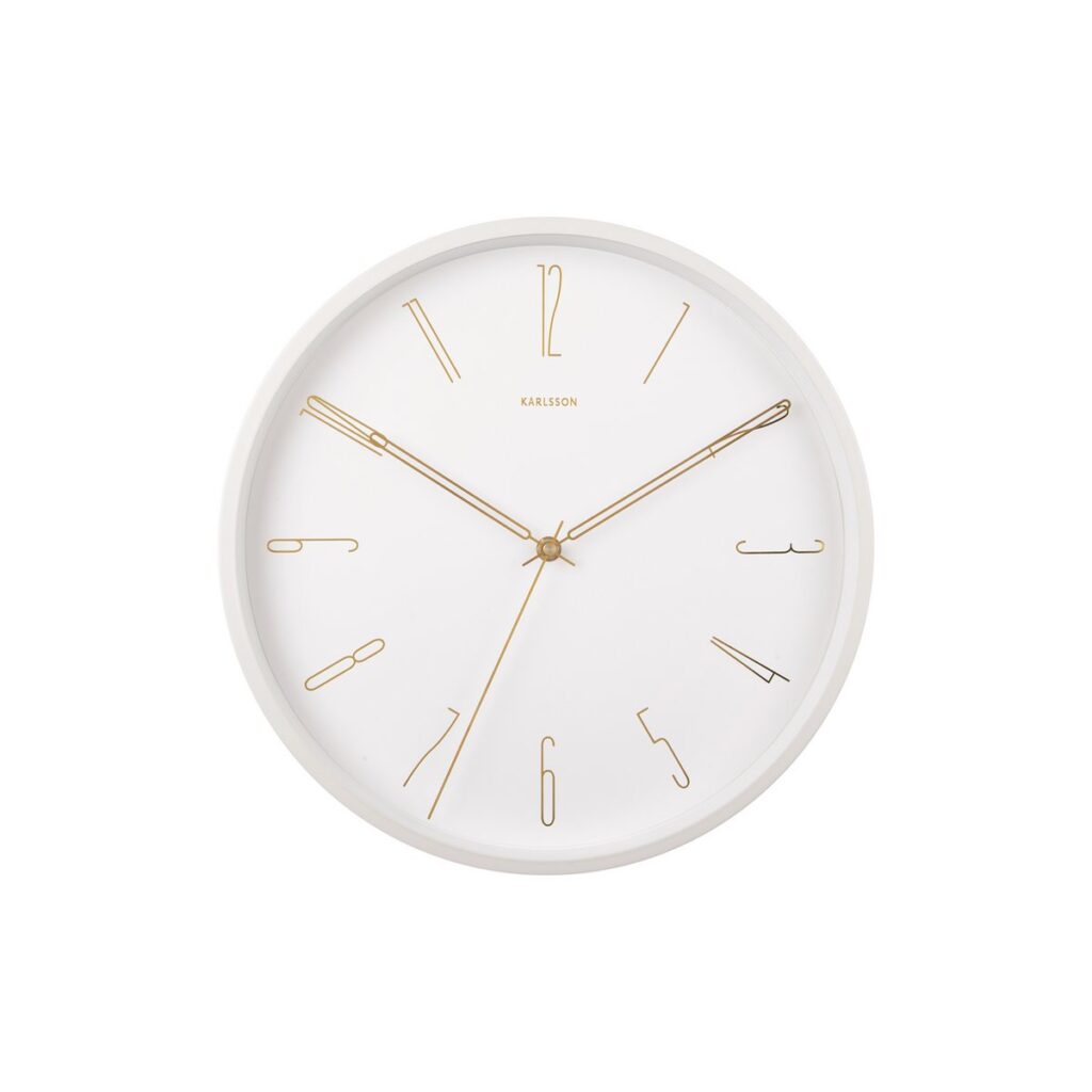 Bella Wanduhr Weiß von Karlsson – elegante Wanduhr aus Eisen