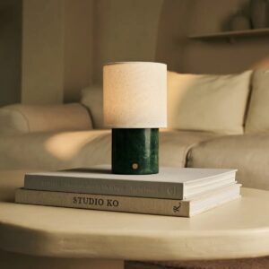 Verde Tischlampe Dunkelgrün aus Marmor mit modularer Funktion