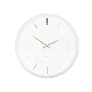 Estelle Wanduhr Weiß - elegante Wanduhr mit goldenen Details