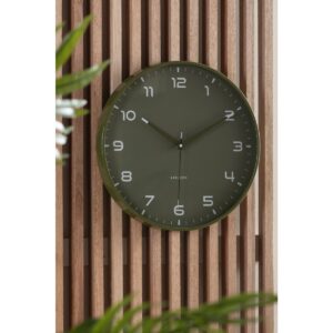 Alvia Wanduhr Dunkelgrün - elegante Wanduhr aus Aluminium