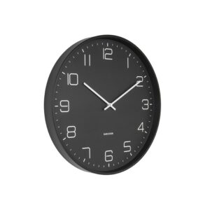 Elva Wanduhr Schwarz von Karlsson – modernes Design, 40 cm Durchmesser