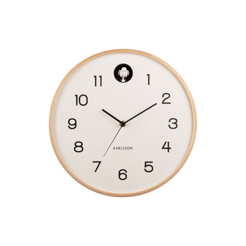 Kukki Wanduhr Kuckuck Weiß von Karlsson – stilvolles Holzdesign