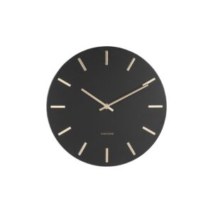 Charmy Wanduhr Schwarz von Karlsson – elegante Wanduhr mit goldenen Details