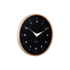 Velora Wanduhr Schwarz - elegantes Design mit gewölbter Glasplatte