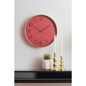 Burgundi Wanduhr Rot/Gold von Karlsson – elegante Wanduhr mit verziertem Zifferblatt