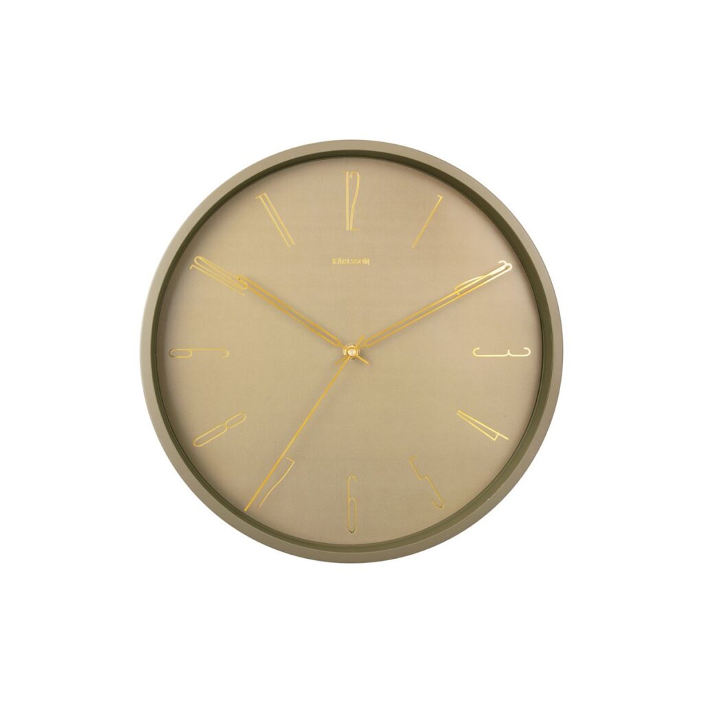 Liora Wanduhr Moosgrün - elegante Wanduhr aus Eisen mit schlichtem Design