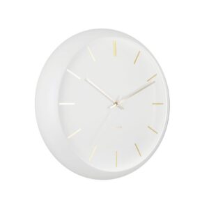 Estelle Wanduhr Weiß - elegante Wanduhr mit goldenen Details