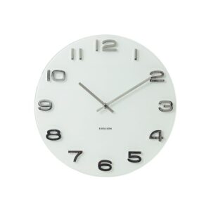 Tria Wanduhr Weiß von Karlsson – elegante Glaswanduhr im Retro-Design