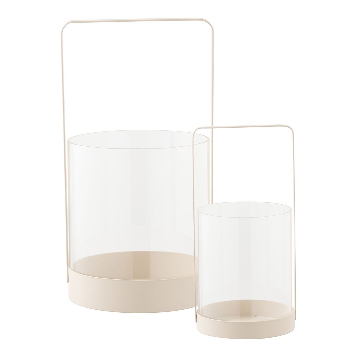 5a586530-ea05-4a2f-aef2-569e1343dc3a_1200x1200_fill.jpg Kerzenhalter Hurricane, Glas/Metall, beige, 2er-Set – Bild 1